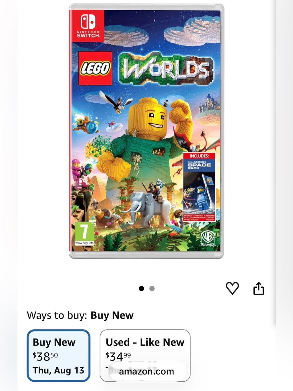Lego Worlds Video Game Cover — Blue Green Yellow Red